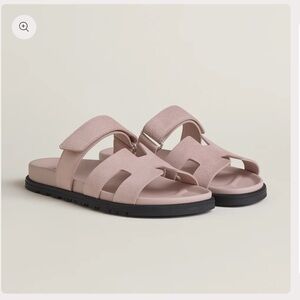 Hermes Chypre Sandals Rose Porcelain Size 36